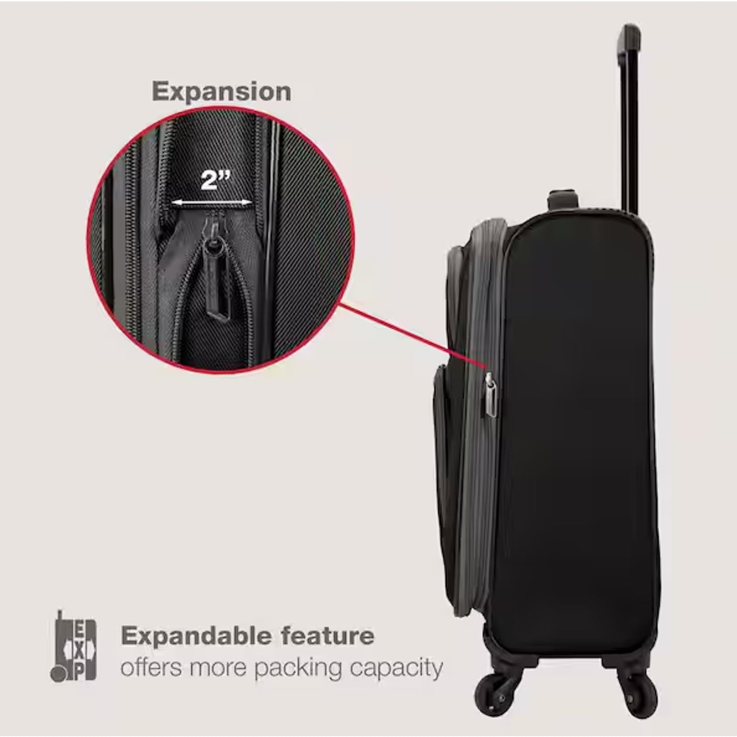 U.S. Traveler Forza 2PC Fabric Lightweight Carry-on & Tote Spinner Luggage Set
