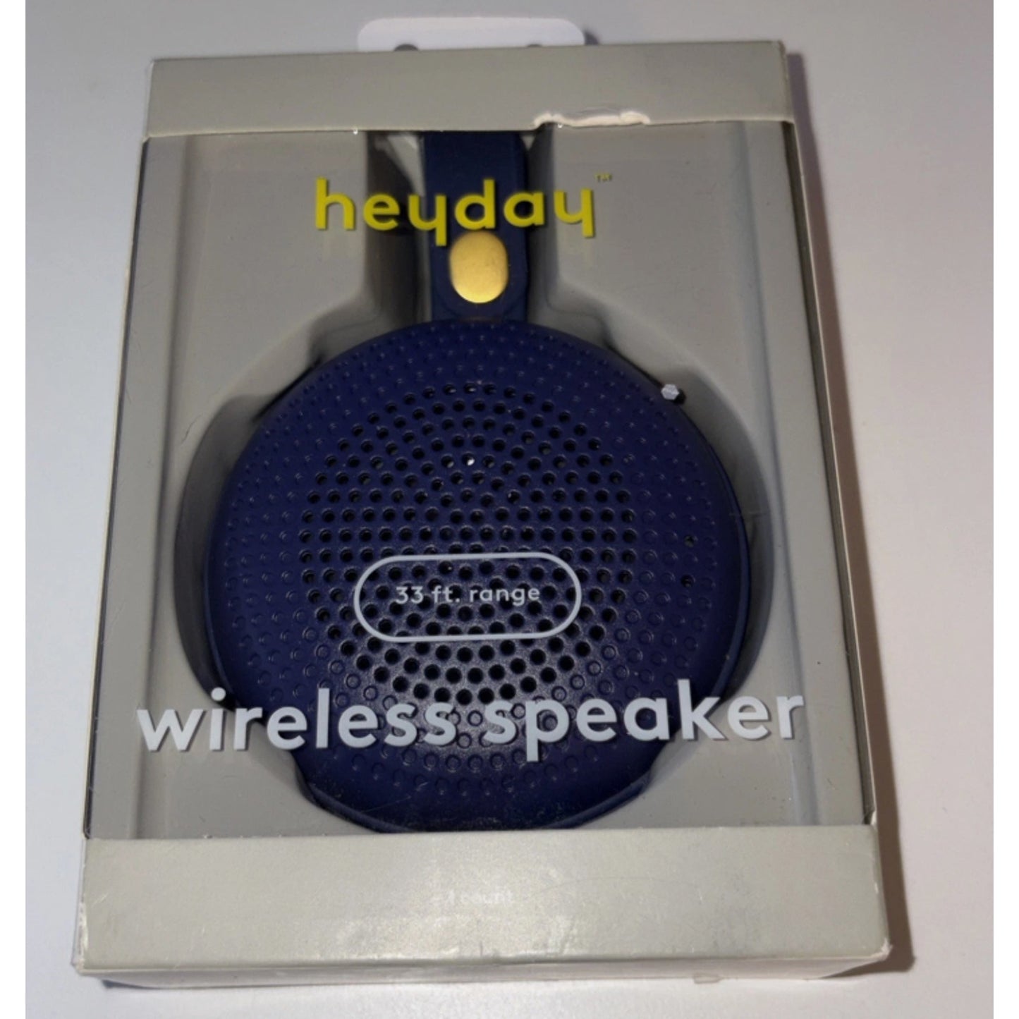 HeyDay Wireless Bluetooth Speaker 33ft Range Water Resistant Dark Blue NEW