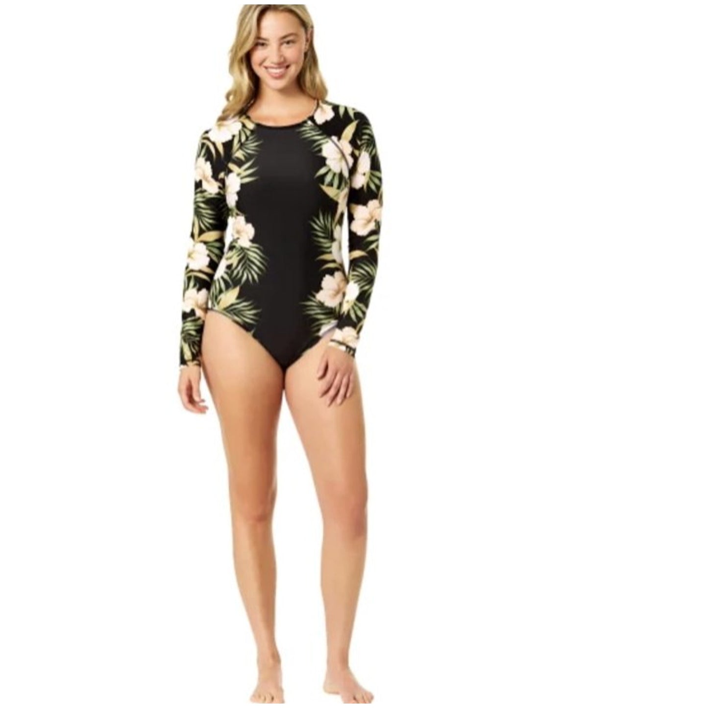 Hurley Women's UPF 50+ Stretch Long Sleeve One Piece Swimsuit Size S