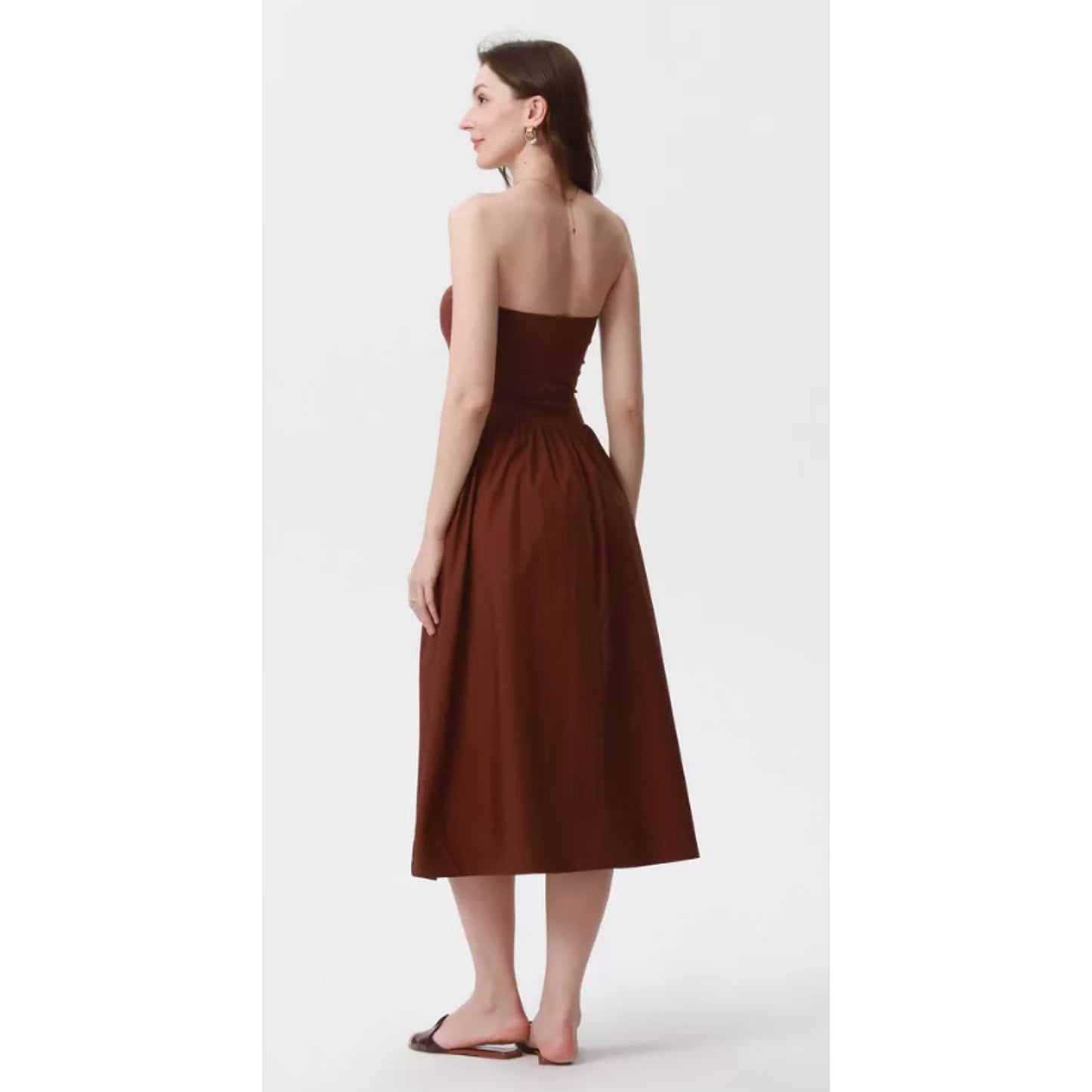 A New Day Women's Sleeveless Tube Knit Maxi A-Line Dress -  Brown XS