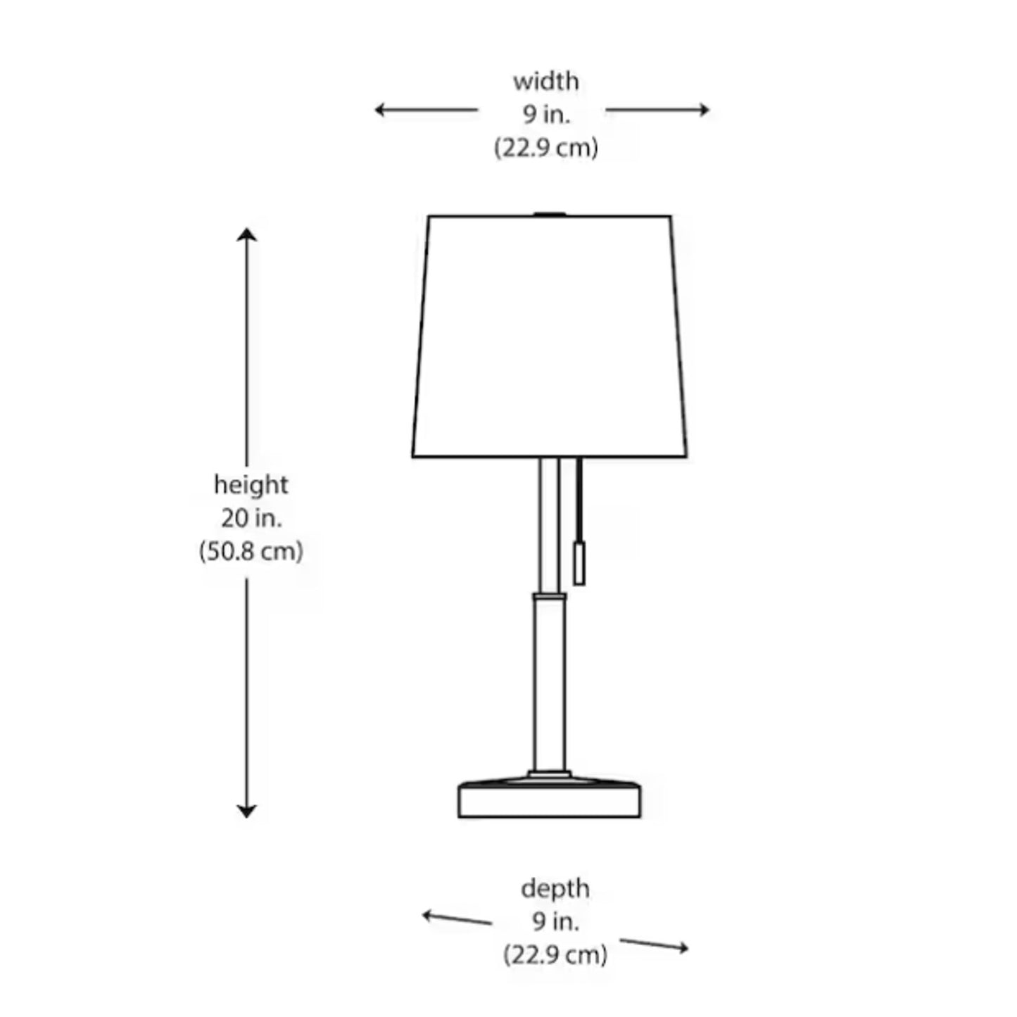 Stanton 20" Brushed Nickel Table Lamp w/ White Fabric Shade and Polarized Outlet