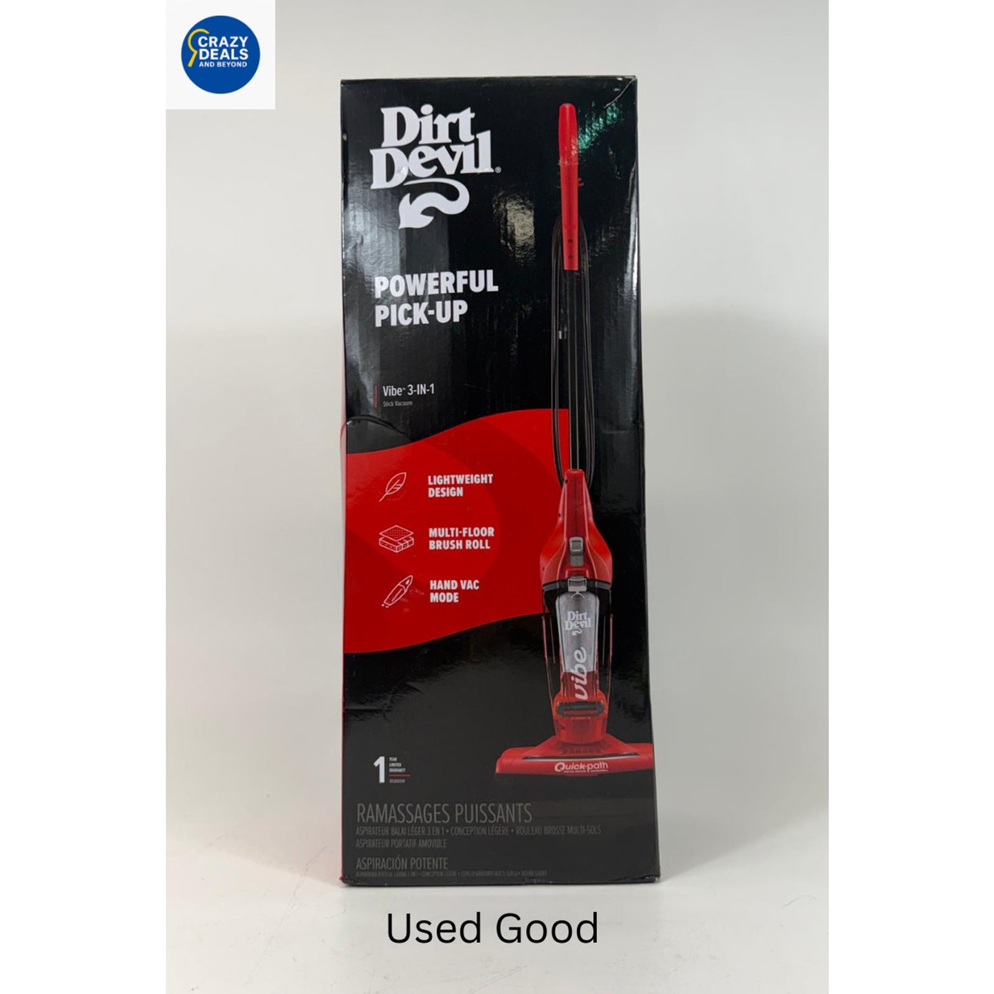 Dirt Devil Vibe 3-in-1 Corded Bagless Stick Vacuum, SD20020