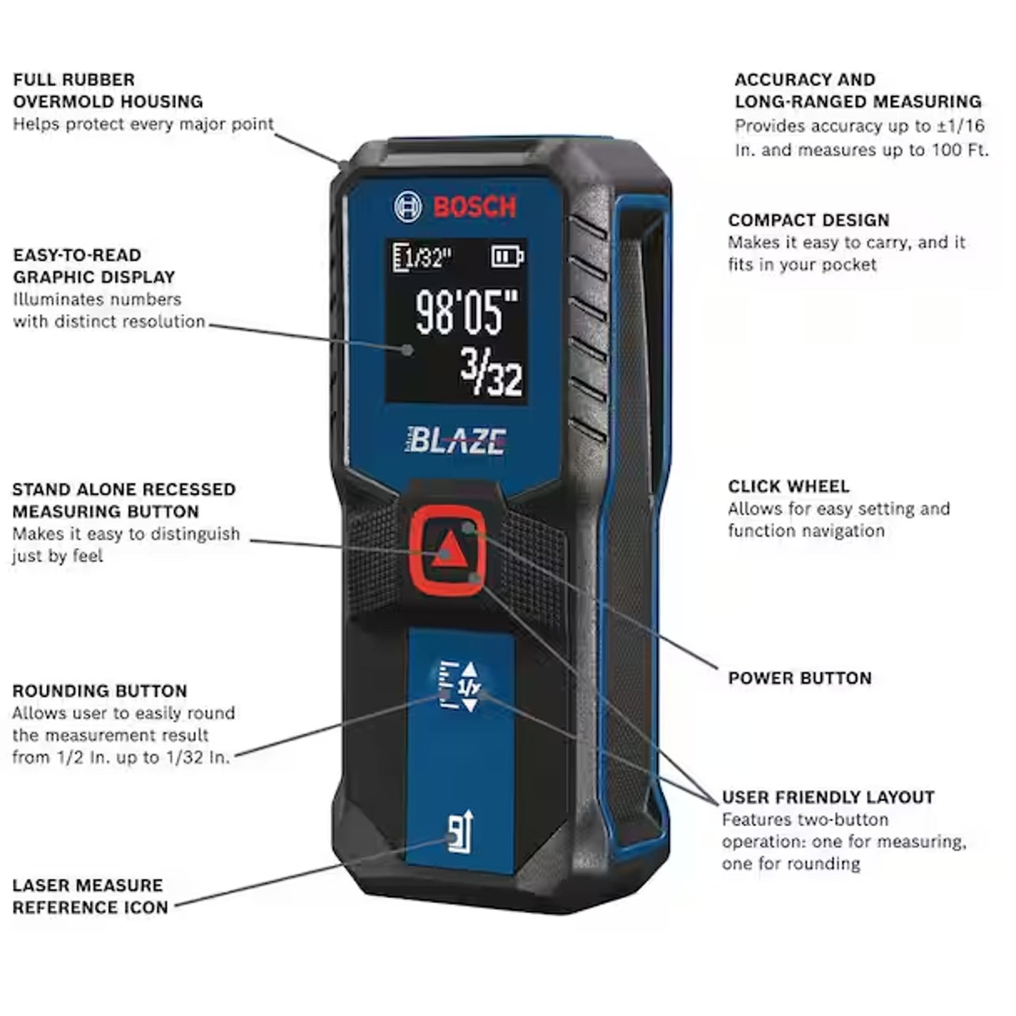BOSCH GLM100-23 Laser Distance Measure,100 ft.