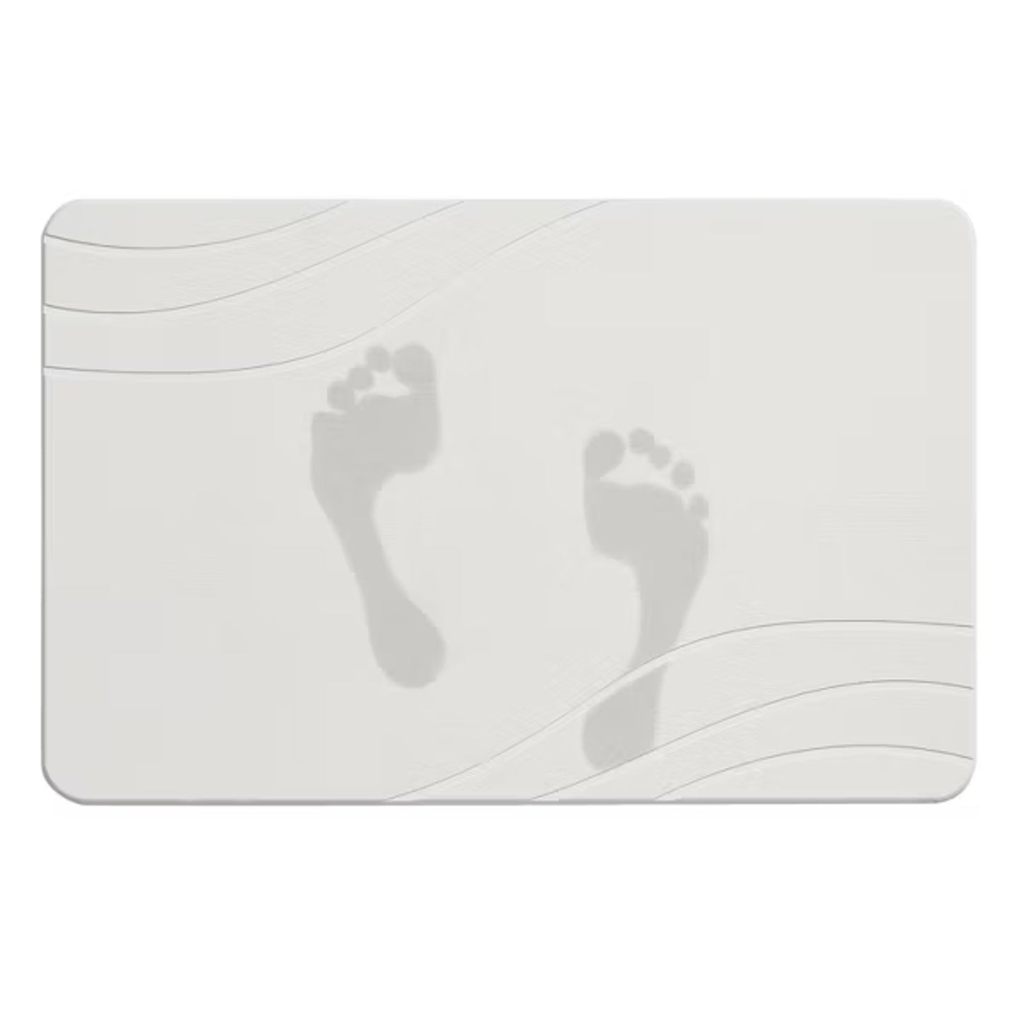 15.4"x23.6" Diatomaceous Stone Hard Bath Mat Warm White