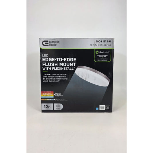 Flexinstall LED 12 in Brushed Nickel Edge to Edge Recessed Ceiling Light w/ 5CCT