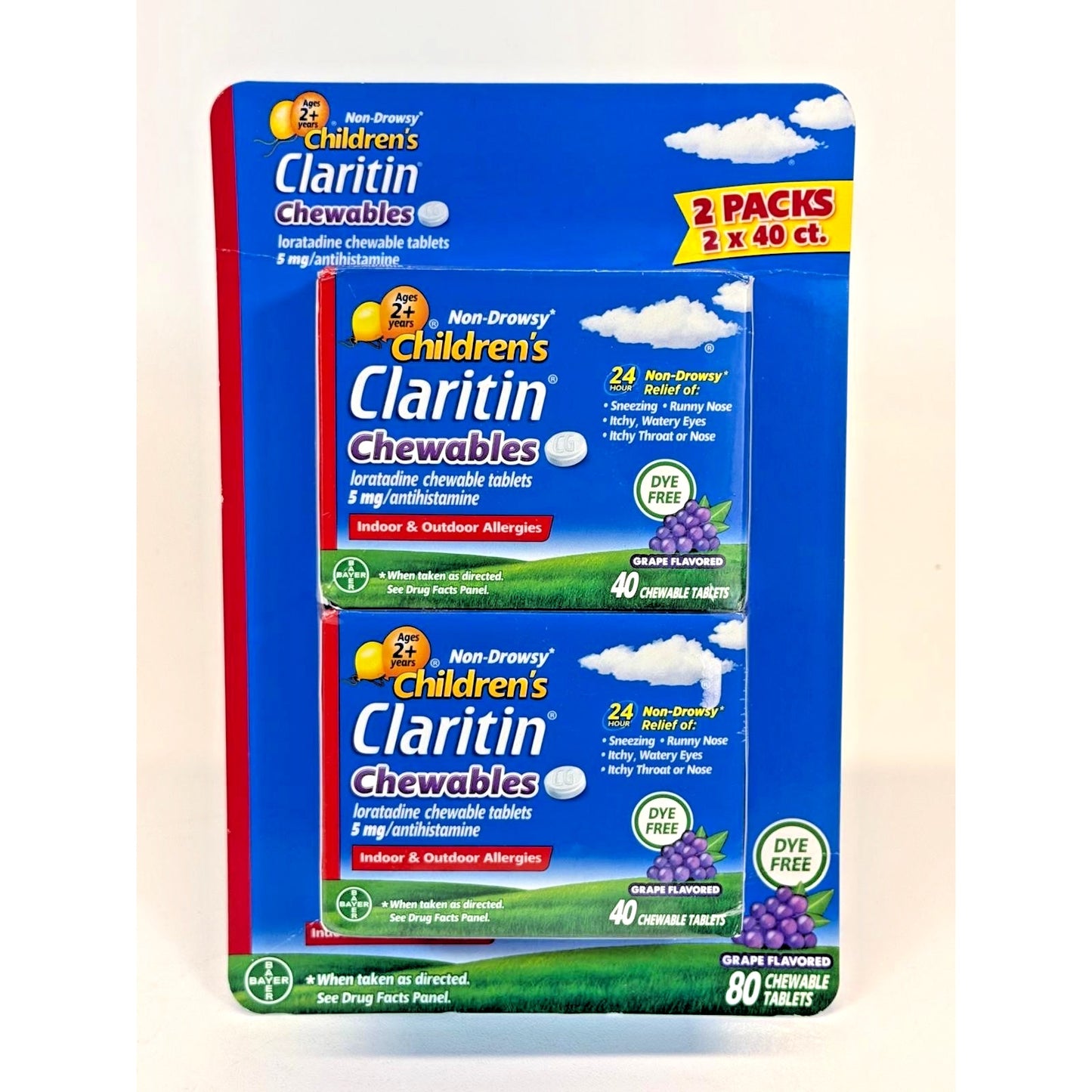 Claritin Children's 24 Hour Non-Drowsy Allergy Relief, 80 Chewable Tablets