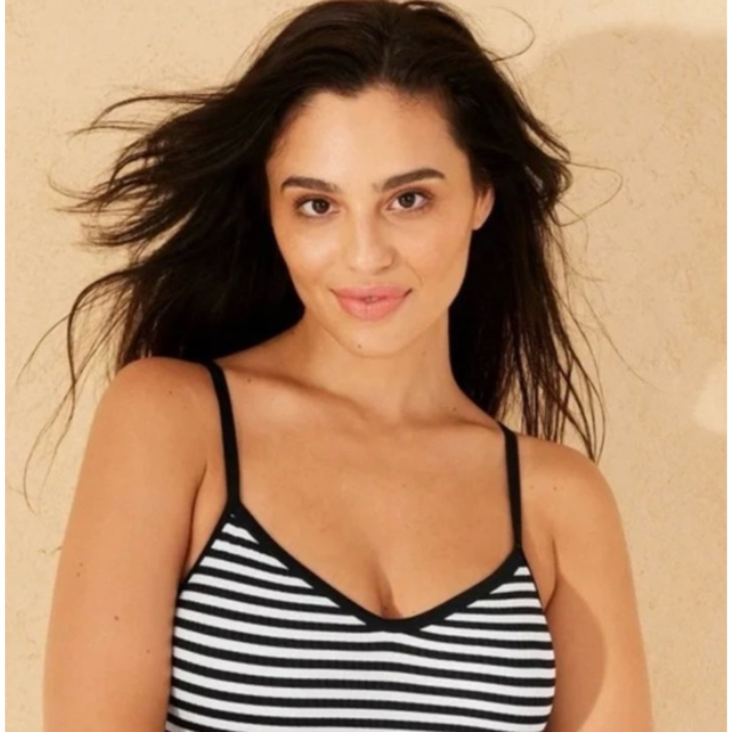 Women's Striped Ribbed Med Coverage One Piece Swimsuit - Shade & Shore™ L 12-14