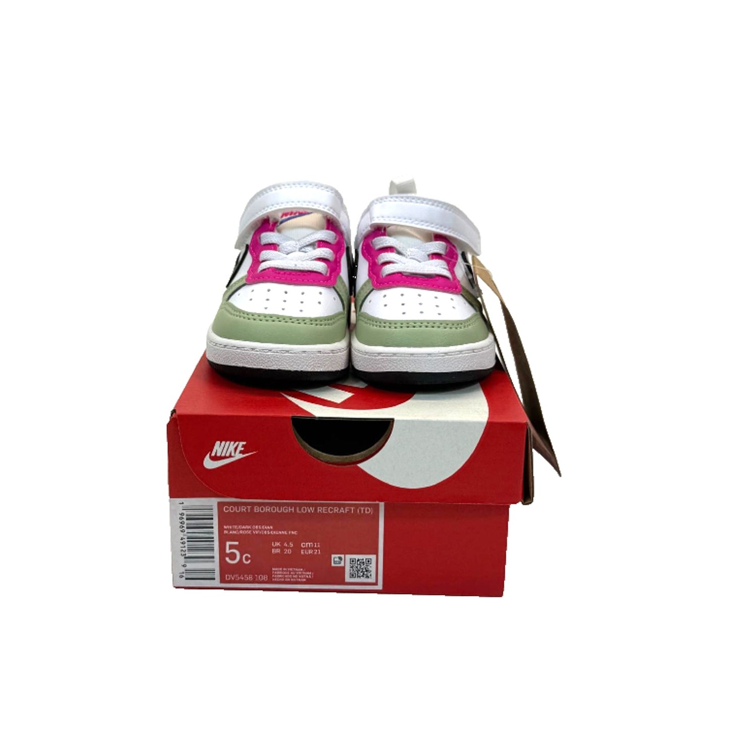 Nike Kids' Court Borough Low Recraft Baby/Toddler Shoes (White/Blue/Pink) - S 5M