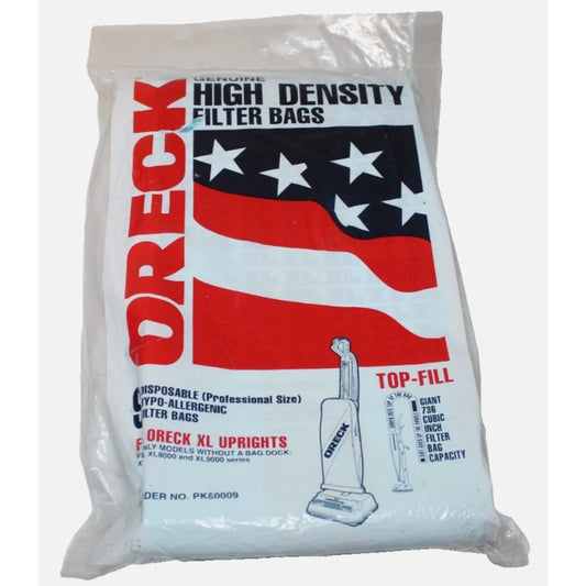 Oreck High Density Filter Bags 9 Filter Bags Upright XL 2000 8000 9000 PK80009