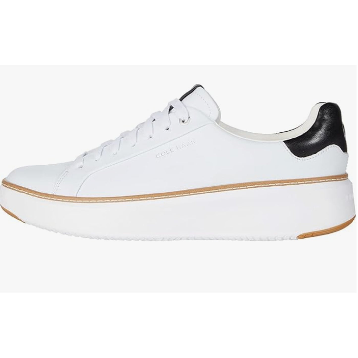 Cole Haan Women's Grandpro Topspin Sneaker Ivory Black Leather W22707 - 7.5 B