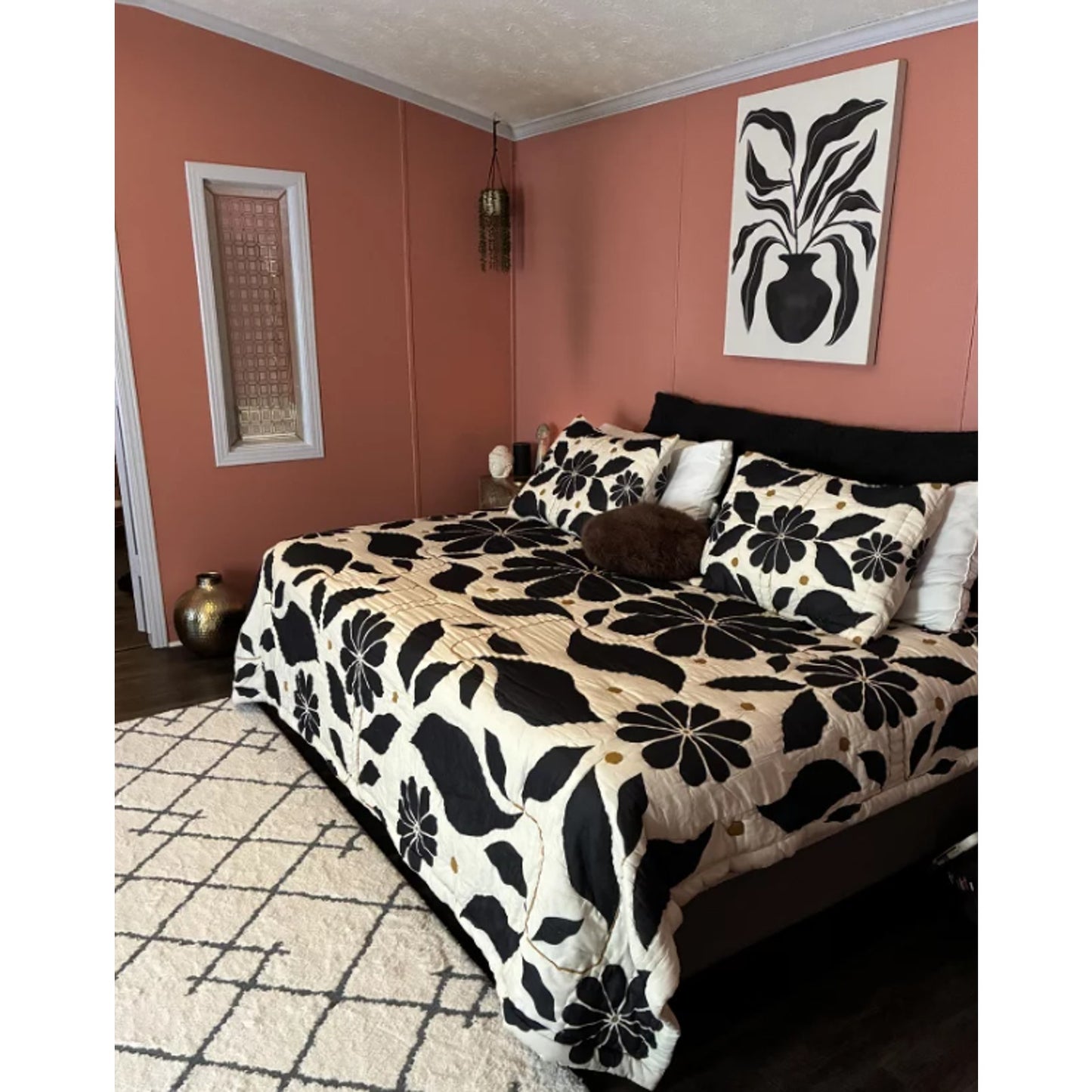 2'x7' Washable Kenya Fleece Geometric Design Tufted Runner Rug Cream - Threshold