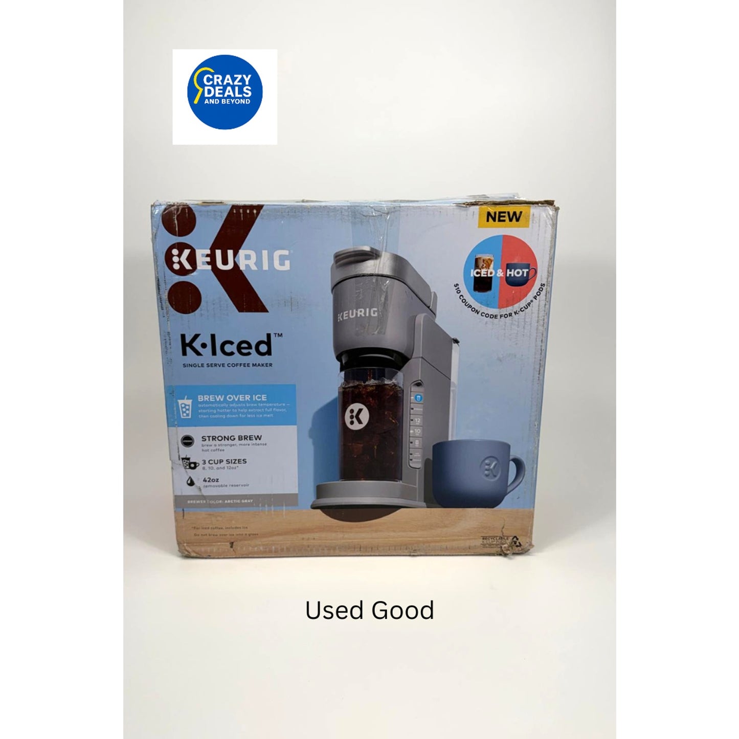 Keurig K-Iced Single-Serve Coffee Maker, 42oz Reservoir, Arctic Gray OB