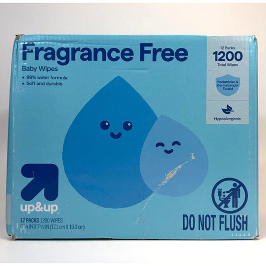 Fragrance-free Cloth – Like Baby Wipes Up & Up (12 PACK) 1200 Wipes