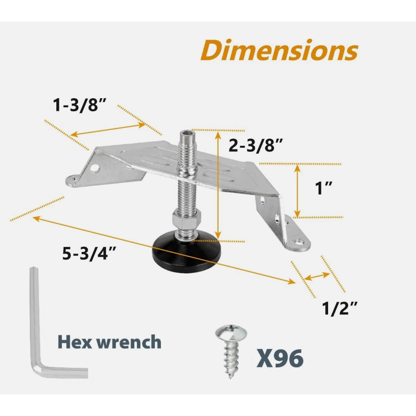 Corner Leveling Feet 4PK, Heavy Duty Adjustable Furniture Feet for Cabinet/Va...