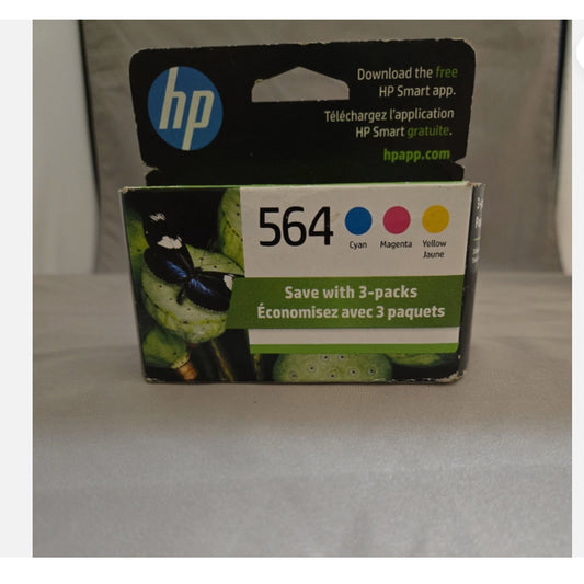 HP 564 Cyan/Magenta/Yellow Standard Yield Ink Cartridge, 3/Pack ( EXP 2025/2026)