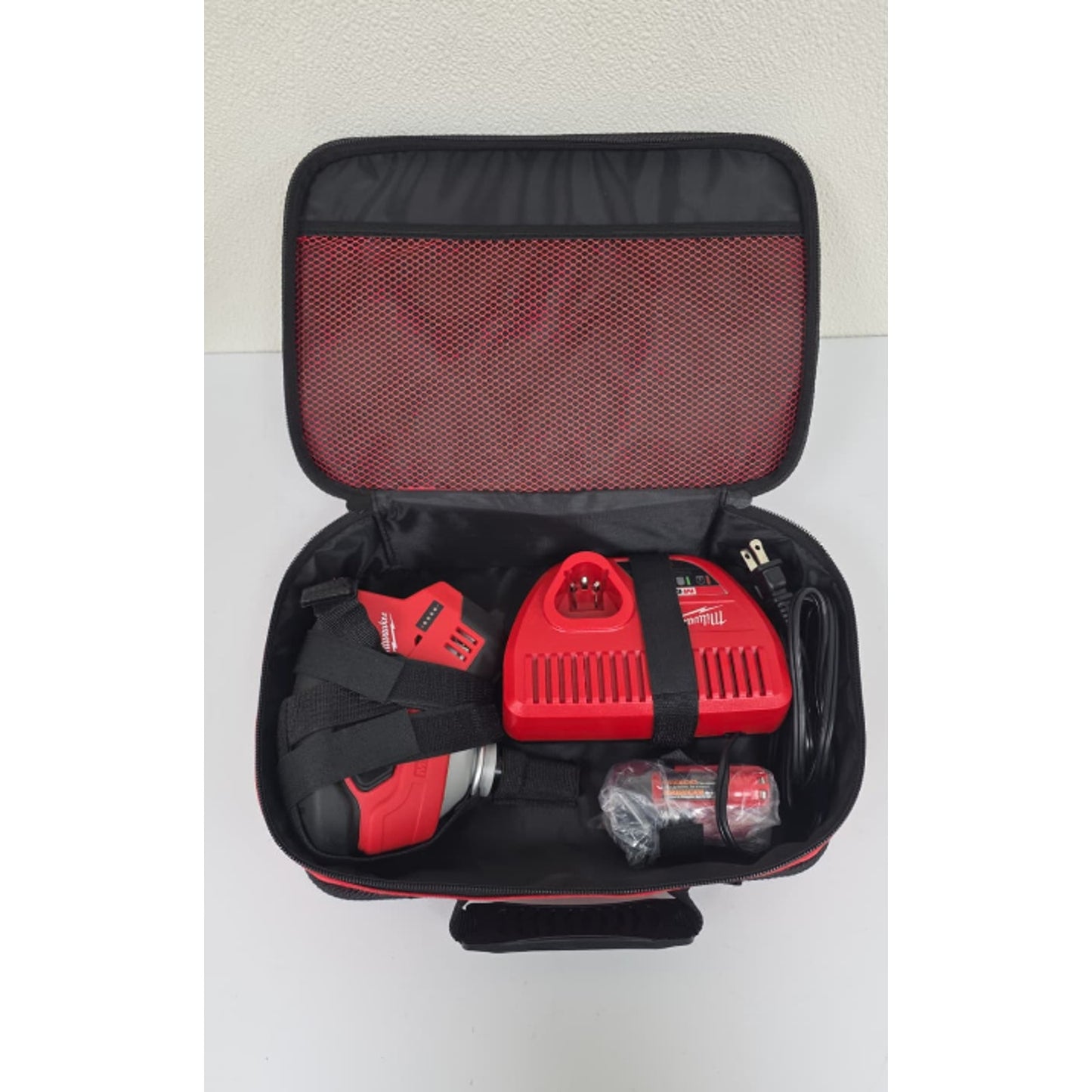 Milwaukee M12 12V Cordless Palm Nailer Kit Battery, Charger & Tool Bag 2458-21