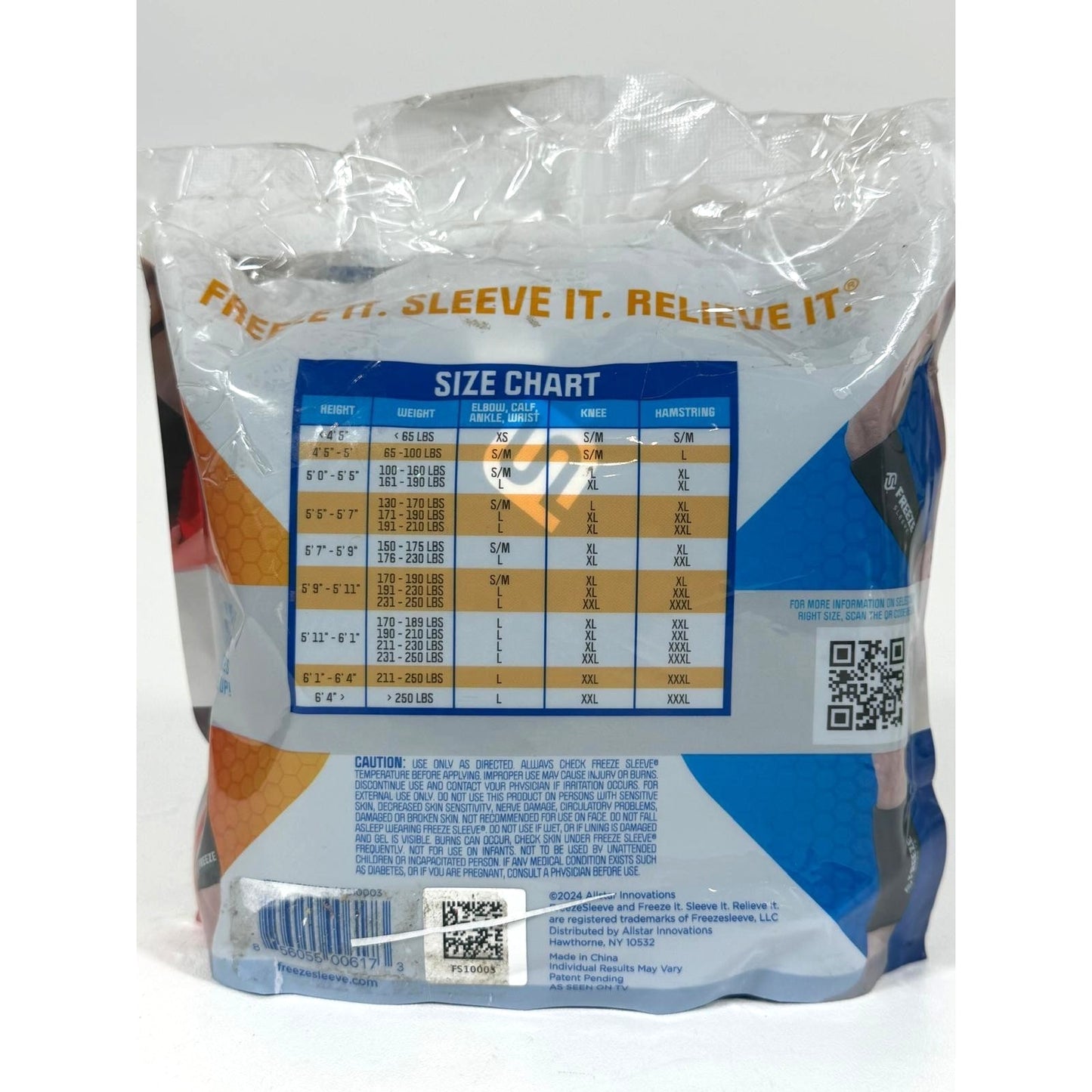 Freezesleeve Therapy Sleeve-Reusable, Flexible Gel Hot/Cold Pack, 360 Coverage