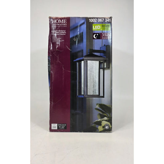 Home Decorators Mauvo Canyon 15.5 in. Black Dusk to Dawn LED Outdoor Wall Light