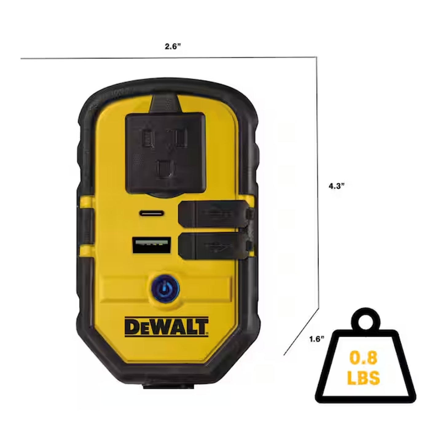 DEWALT 140-Watt Portable Car Power Inverter with Dual USB Ports