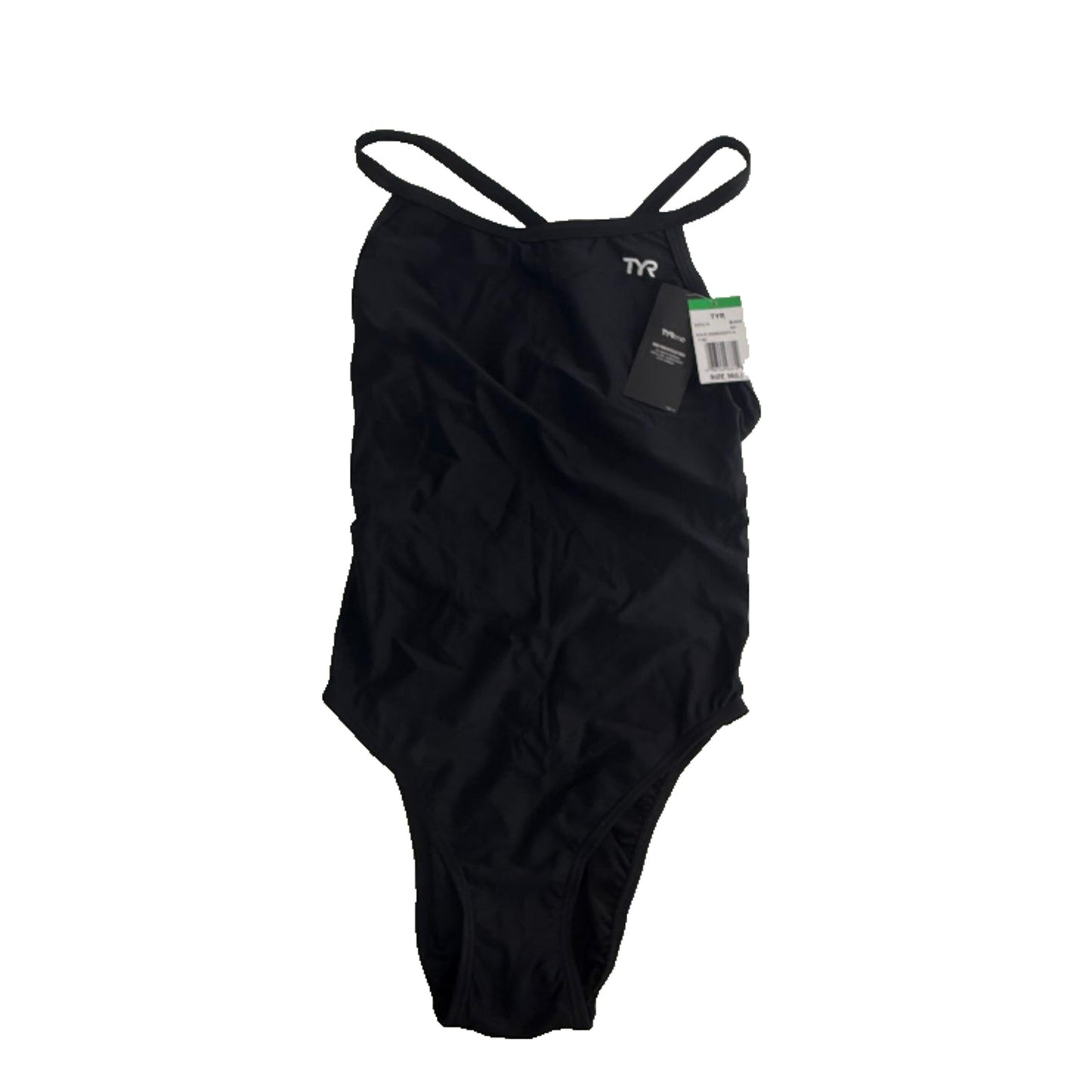TYR Womens Tyreco Solid Diamondback Swimsuit, Black, L/36 NWT