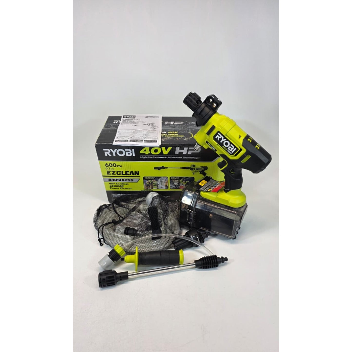 RYOBI 40V HP Brushless 600 PSI Cold Water Electric Power Cleaner - Tool Only