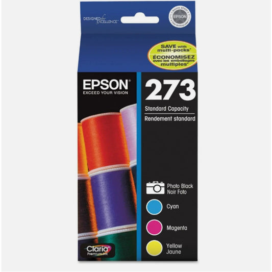 Epson 273 Color Ink Cartridges - Photo Black/Cyan/Magenta/Yellow, 010343902145