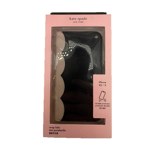 Kate Spade iPhone XS/X scallop colorblock Saffiano Leather Folio Case