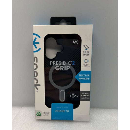 Speck - Presidio2 Grip ClickLock Case with MagSafe for Apple iPhone 16 Black