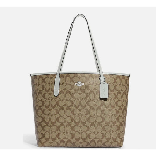 COACH Signature Logo City Large Tote - Khaki Light Sage