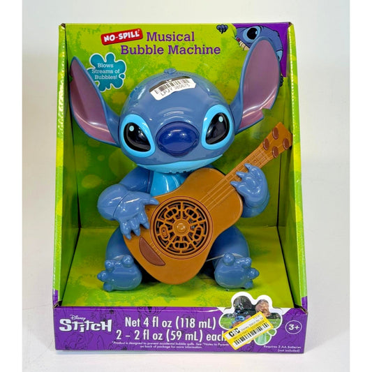 Disney Stitch No Spill Musical Bubble Machine Outdoor Toy Guitar New In Box