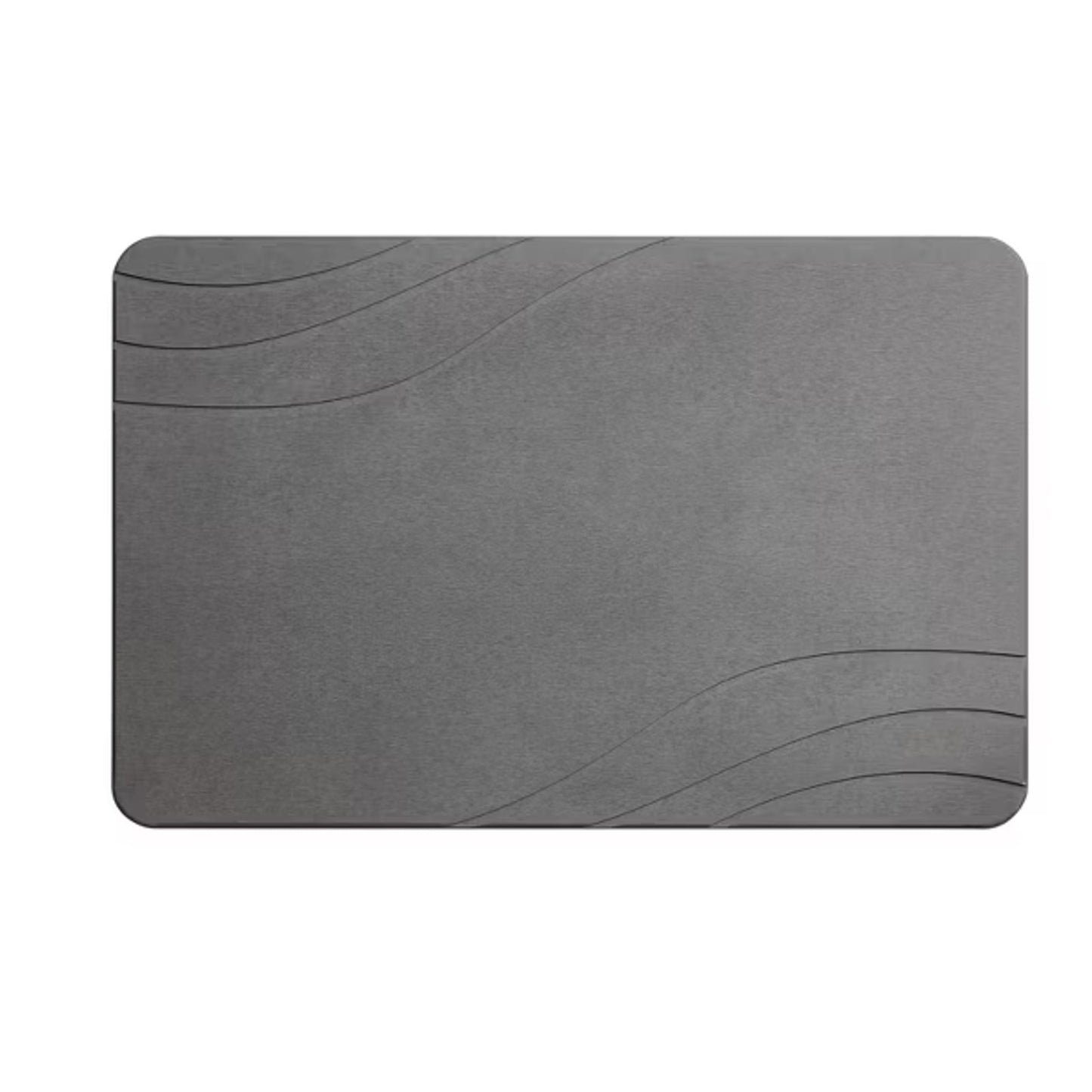 15.4"x23.6" Diatomaceous Stone Hard Bath Mat Graphite Gray