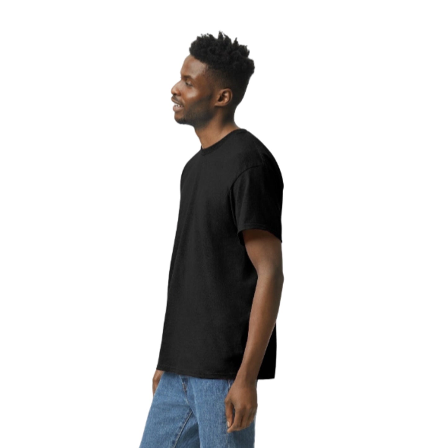 Gildan (4-pack) Black Solid Heavy Cotton Short Sleeve Blank T-Shirt S-4XL