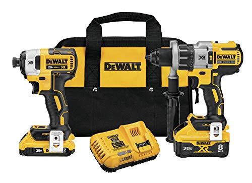 DEWALT 20V MAX XR Cordless Drill Combo Kit, Hammer Drill & Impact Driver with Battery and Charger Included, Power Detect Technology (DCK299D1W1)