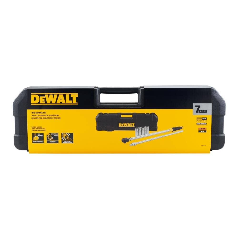 Dewalt 1/2In Drive Torque Wrench Tire Change Kit 7Pc