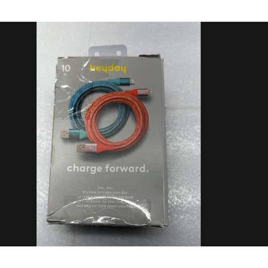 10ft USB-A to MFI CERTIFIED Lightning Braided Cable - 2pk - heyday Turquoise