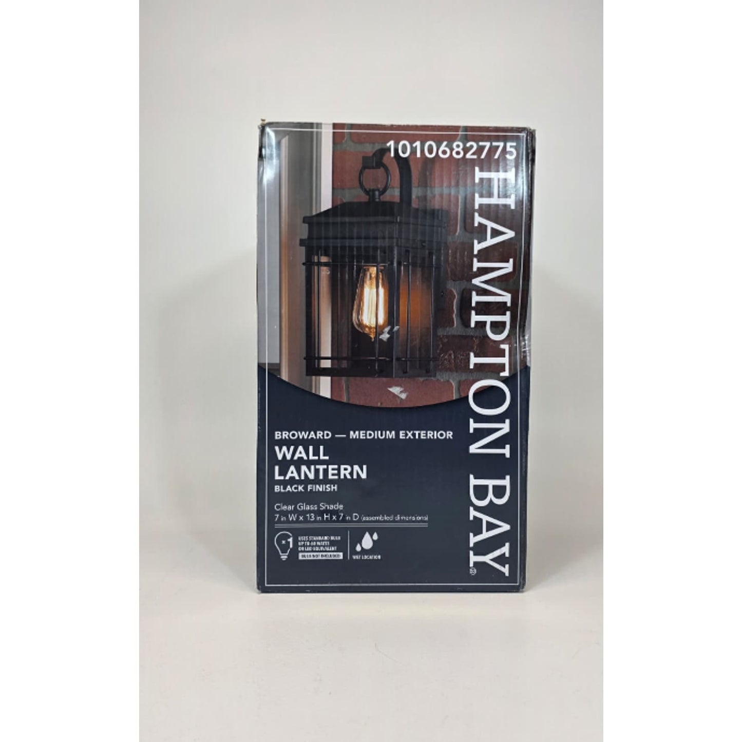 Broward 13 in. 1-Light Black Outdoor Hardwired Wall Lantern Sconce Light Fixture