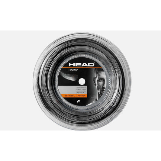 Head HAWK 17 1.25mm 660ft 200m Reel (Black) Tennis Racket String