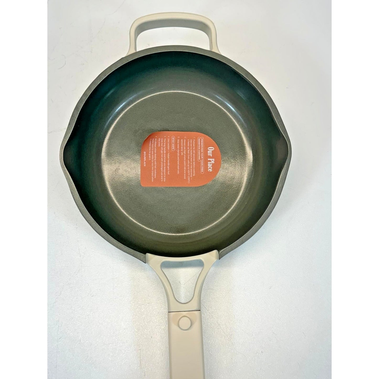 Our Place Aluminum Ceramic Nonstick 1.2L Cookware Cooking Pan Set Cream 3pc