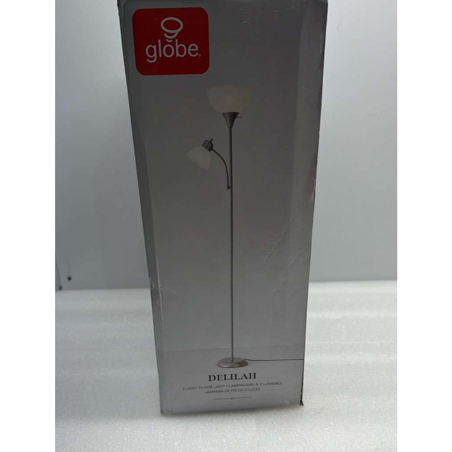 Globe Electric 67134 72" Torchiere Floor Lamp and Adjustable 1 Pack, Silver
