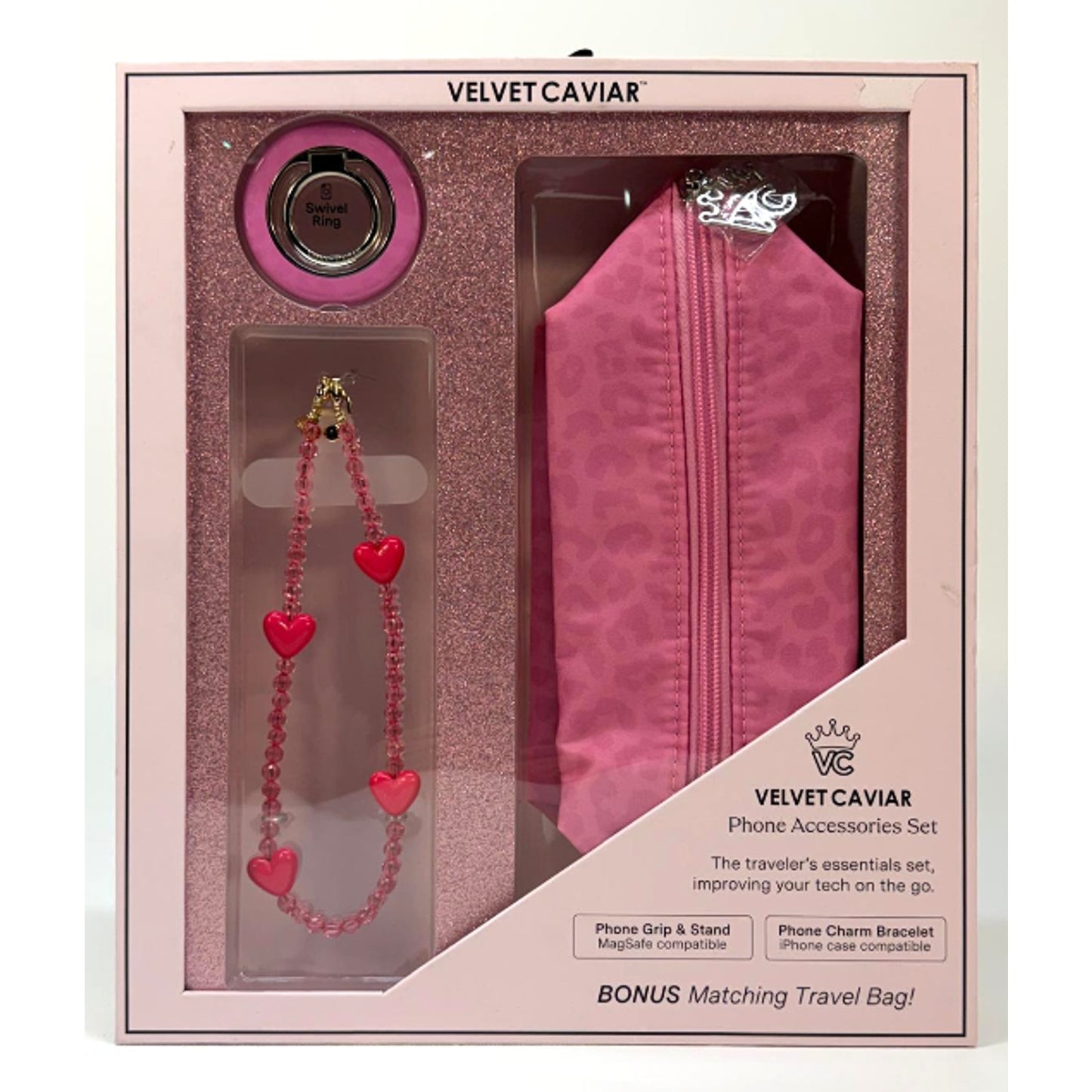 Velvet Caviar Phone Accessories Pink Phone Grip & Stand Travel Bag Charms