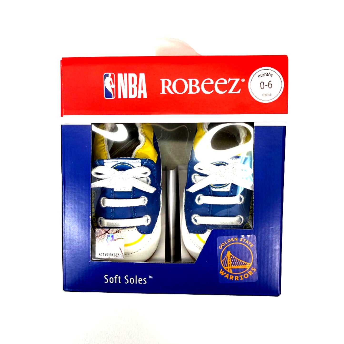 Infant Robeez Golden State Warriors NBA Soft Sole Casual Shoes 0-6 Months