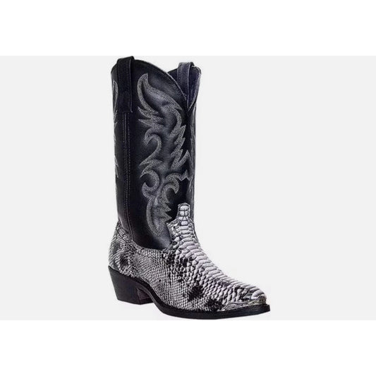 Laredo Monty L68067 Men’s Leather Cowboy Boots – Black/White Size 10.5