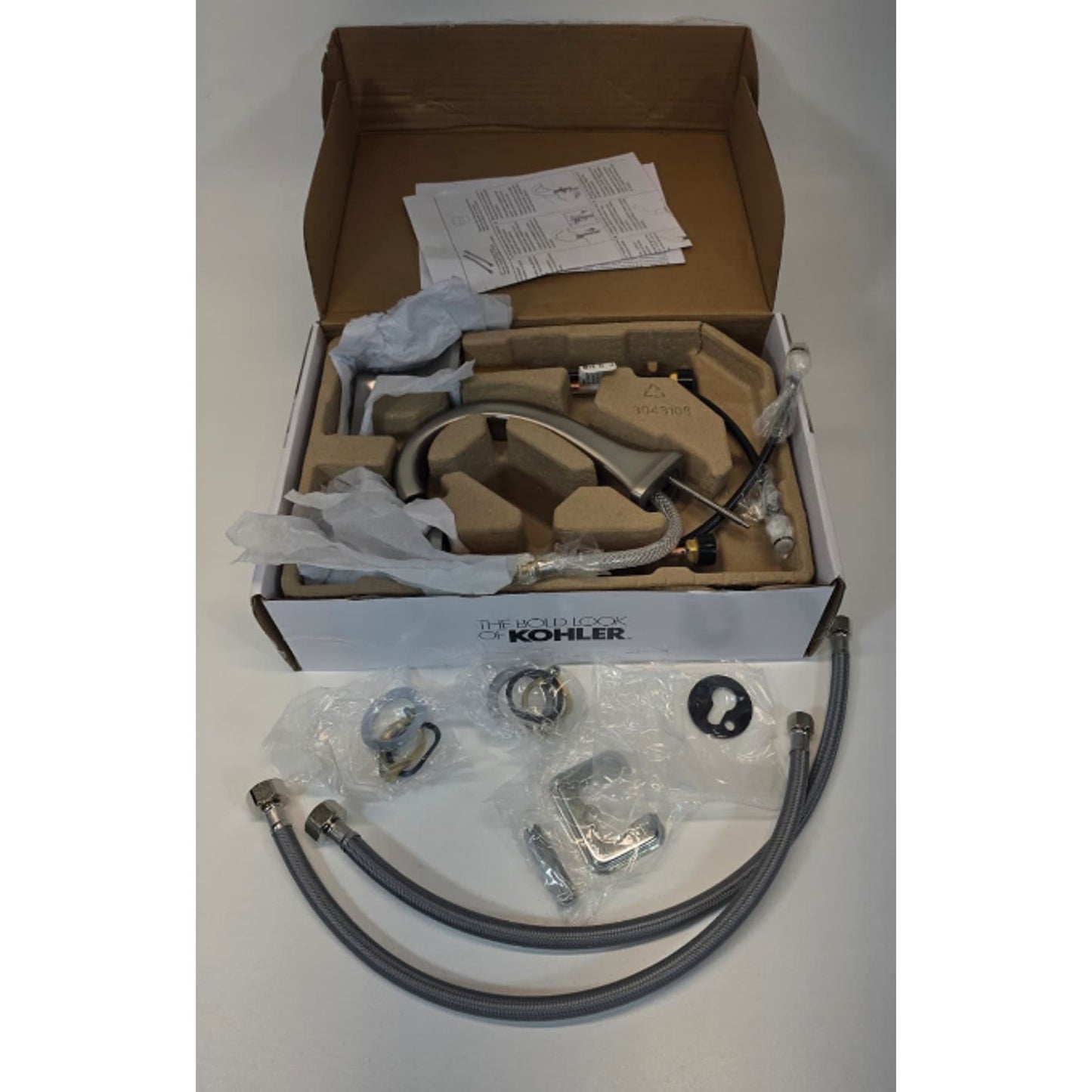 Kohler Riverly Widespread Bathroom Sink Faucet Brushed Nickel - 1PR38330-4D-BN-A
