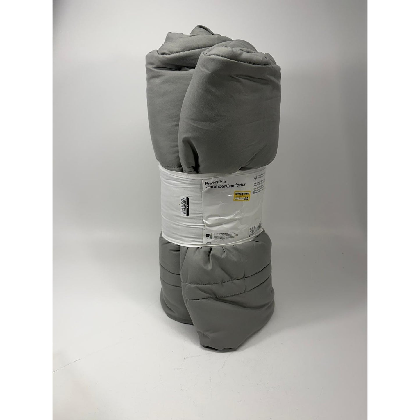 Microfiber Comforter True White Jet Gray Denim - Room Essentials: Twin/XL Twin