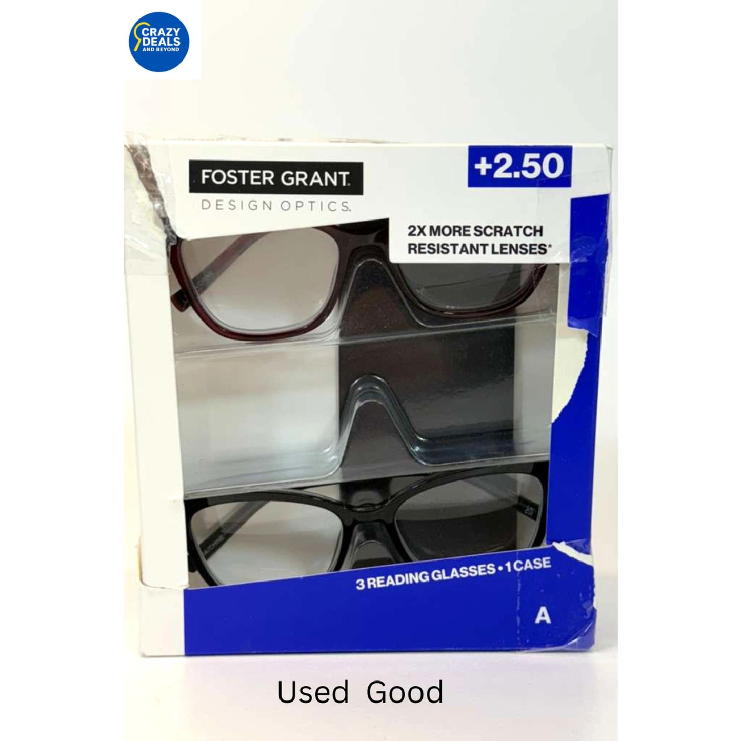Foster Grant Cateye Reading Glasses Design Optics by +2.50