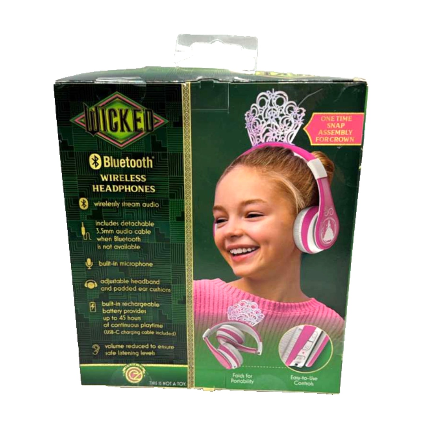 Wicked Glinda Crown Bluetooth Wireless Headphones Microphone New Sealed