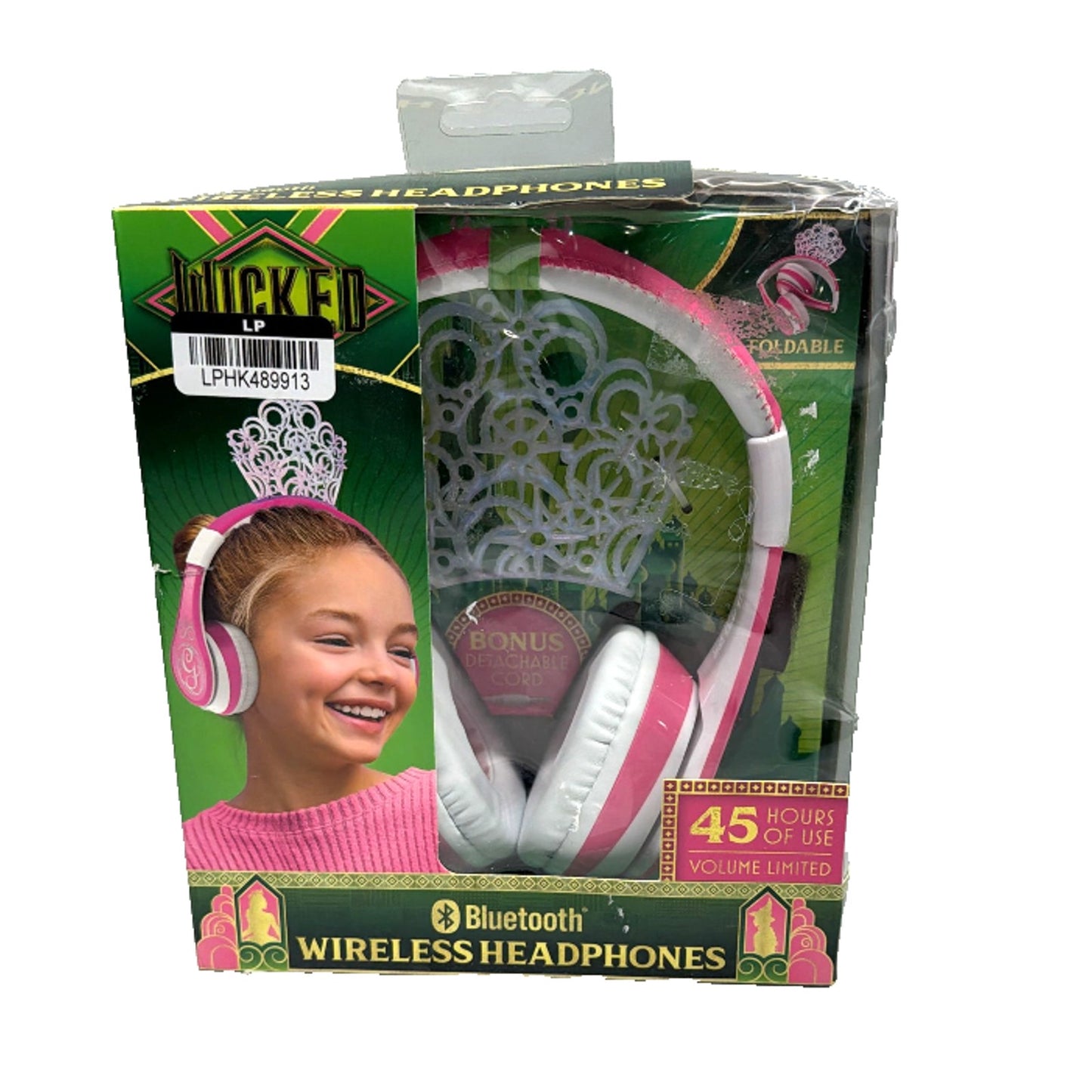 Wicked Glinda Crown Bluetooth Wireless Headphones Microphone New Sealed