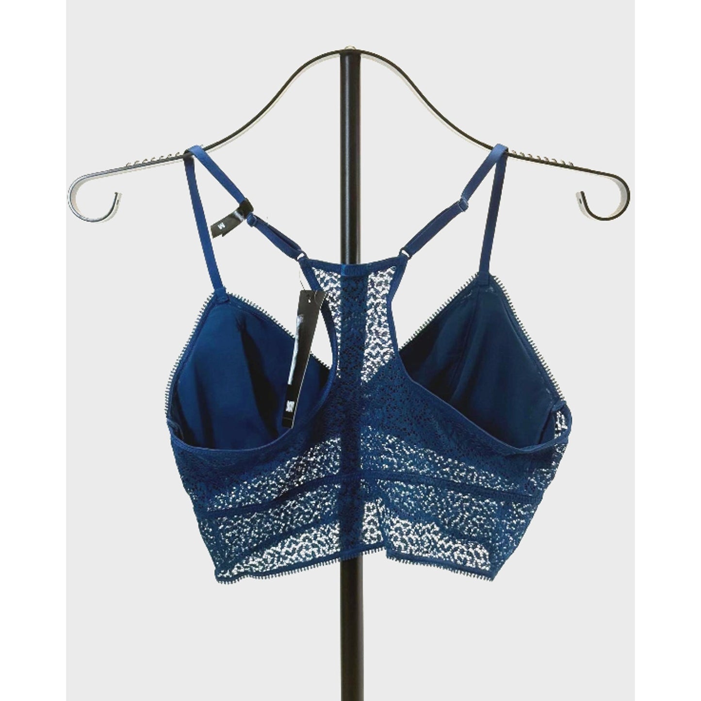 Dkny Women's Modern Lace Longline Bralette Blue Size: M DK4021