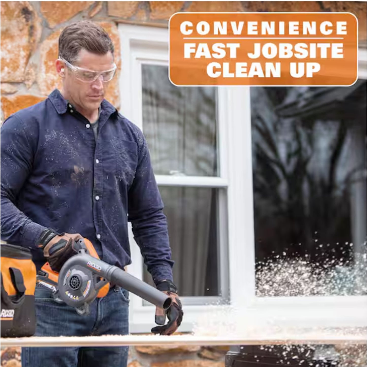 RIDGID 18V Lithium-Ion Compact Jobsite Blower w/Inflator/Deflator Nozzle