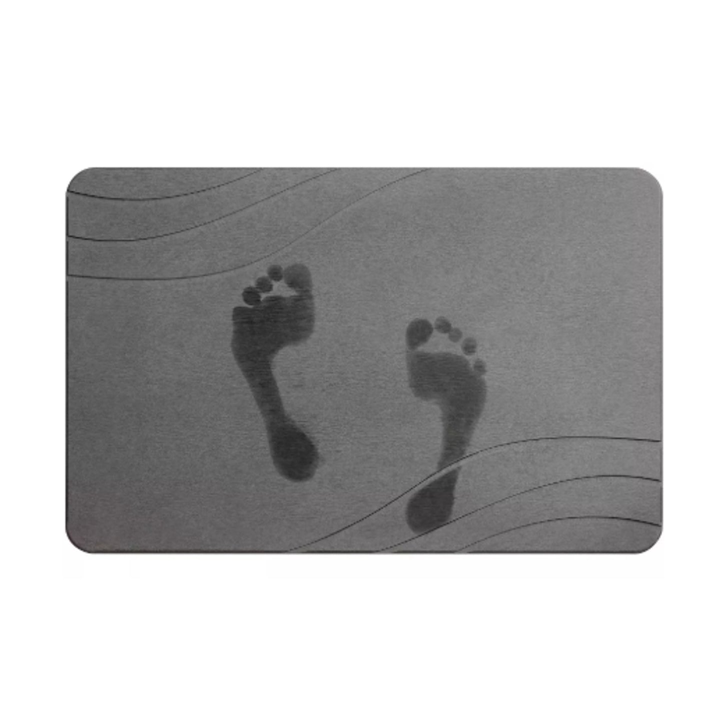 15.4"x23.6" Diatomaceous Stone Hard Bath Mat Graphite Gray